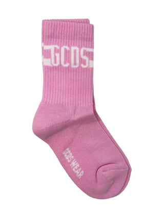 Gcds calzini unisex bambino con logo rosa