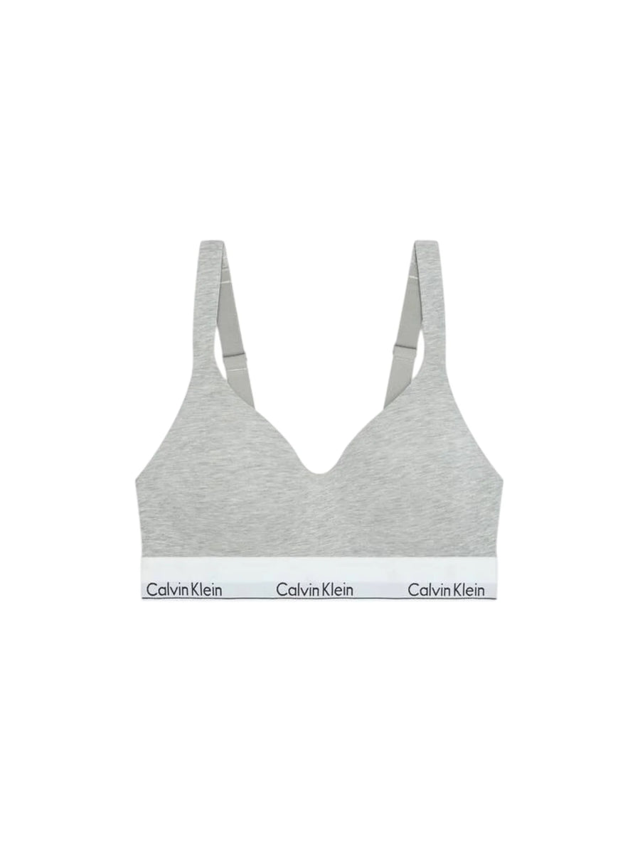Calvin Klein reggiseno donna con fascia logata grigio