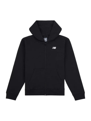 New Balance felpa bambino con zip e cappuccio nero