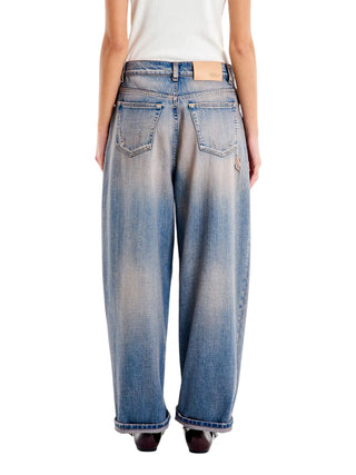 Vicolo jeans Laila Ballon con strappi lavaggio blu