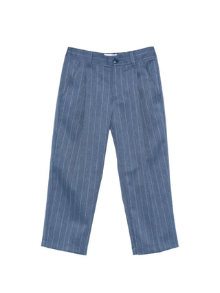 Dondup pantaloni gessati bambino con pinces blu