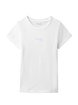 Calvin Klein Jeans T-shirt bambina manica corta bianco