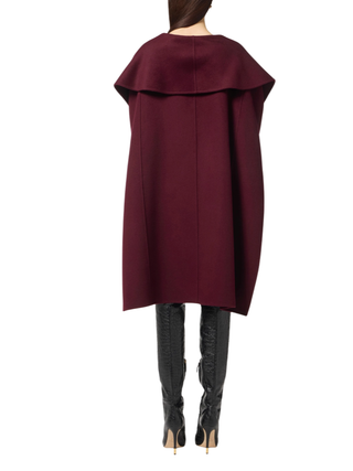 Elisabetta Franchi mantella in lana con cintura borgogna CP67D56E2 EA4 ELISABETTA FRANCHI 