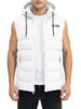 Icon gilet imbottito trapuntato uomo con cappuccio bianco