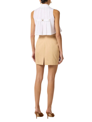 Elisabetta Franchi camicia crop in cotone bianco