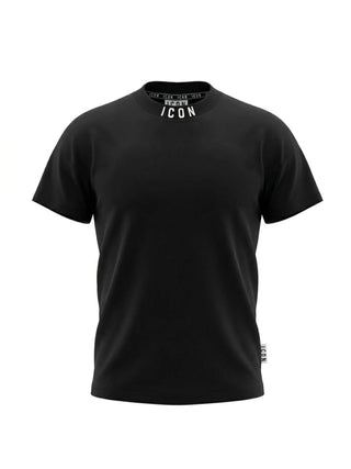 Icon T-shirt manica corta bambino con logo nero