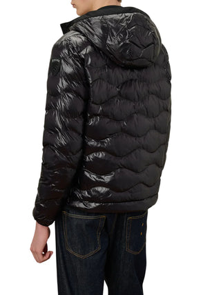 Blauer giubbino imbottito uomo Bryant con cappuccio nero