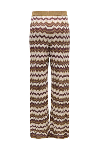 Only pantaloni wide leg in fantasia chevron lurex multicolor