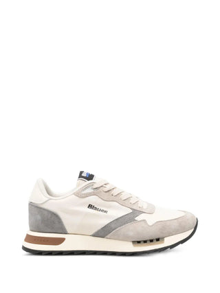 Blauer sneakers Ryder in suede e tessuto beige grigio