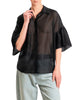 Vicolo camicia in georgette con trasparenze nero