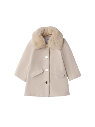 iDo cappotto bambina con ecopelliccia ecrù 4F273 0154 iDO 