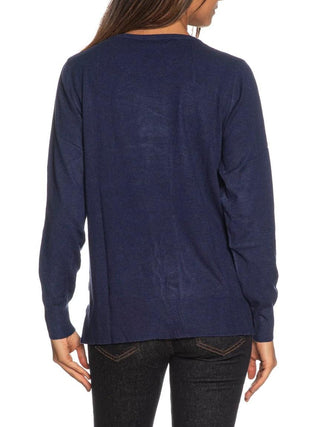 Yes Zee maglia donna misto modal blu M052-RU00 0710 YES-ZEE