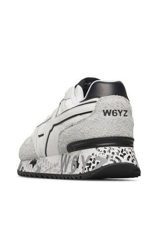 W6yz sneakers uomo Yak in suede e tessuto bianco