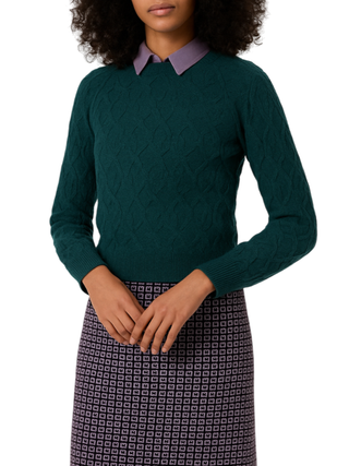 Surkana maglia misto alpaca con trecce ottanio 555OMAR236 51 SURKANA