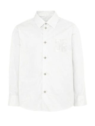 John Richmond camicia manica lunga bambino con logo bianco