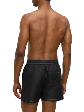 Tommy Hilfiger boxer mare uomo con patch logato nero UM0UM03852 BDS Tommy Hilfiger beachwear
