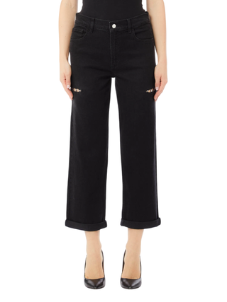 Liu Jo jeans gamba dritta con strappi gioiello nero UF5197D0281 87375 LIU JO 