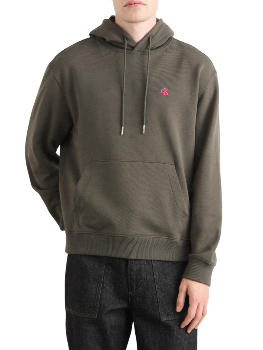 Calvin Klein Jeans felpa con cappuccio uomo tortora
