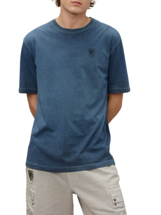 Blauer T-shirt uomo manica corta effetto sfumato blu