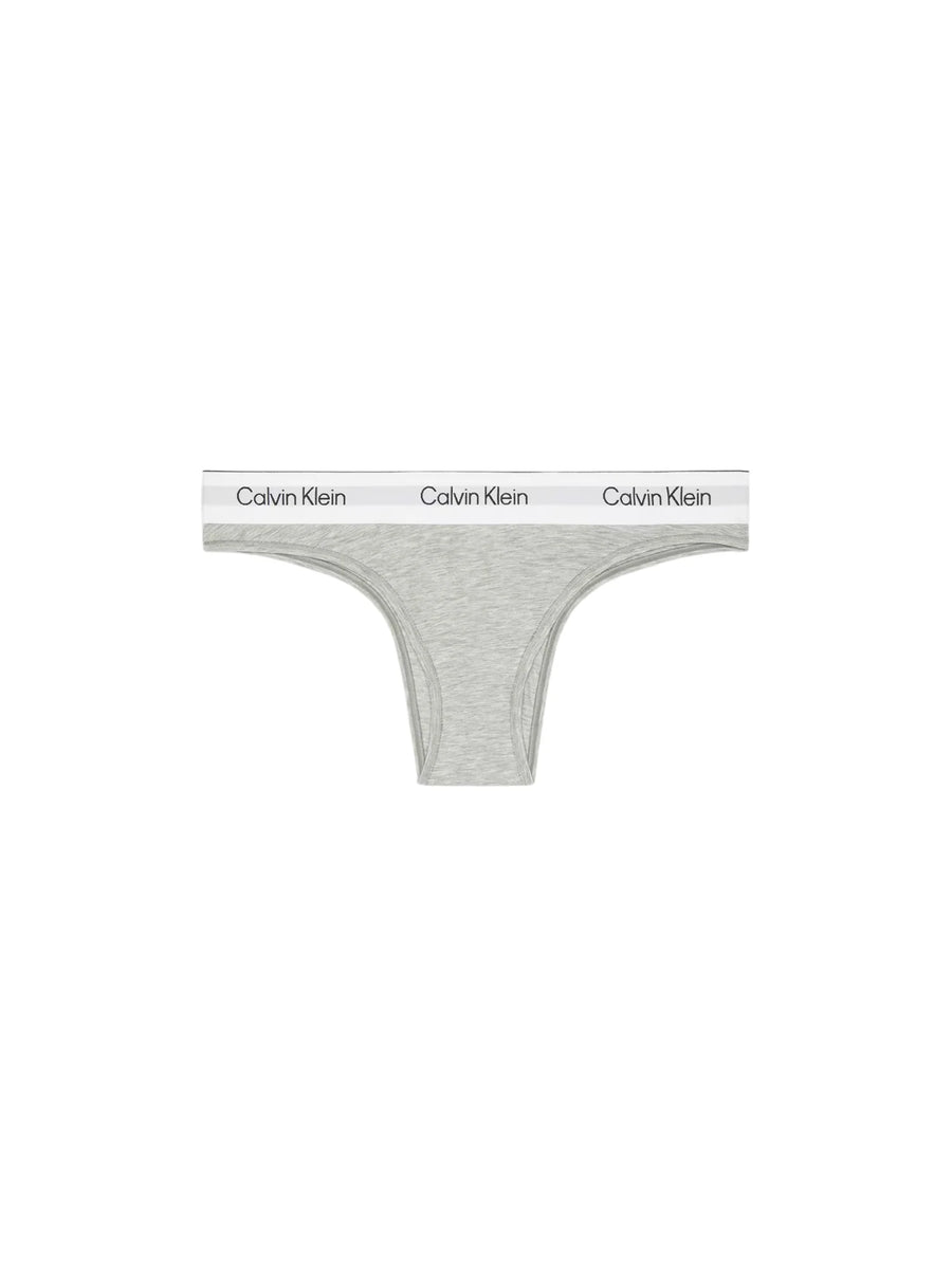 Calvin Klein slip brasiliana donna con fascia logata grigio
