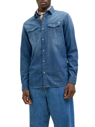 Jack&Jones camicia di jeans uomo lavaggio blu