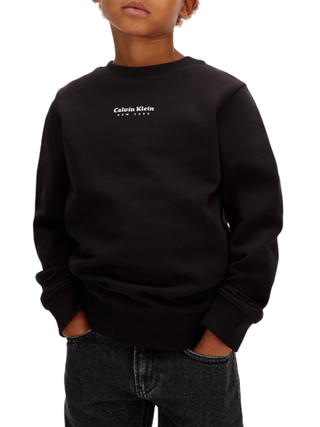 Calvin Klein Jeans felpa bambino minimal logo nero
