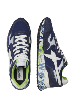 W6yz sneakers uomo Yak in suede e tessuto blu