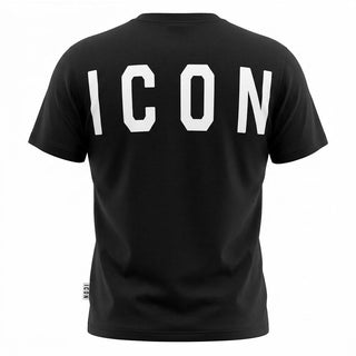 Icon T-shirt manica corta bambino con logo nero