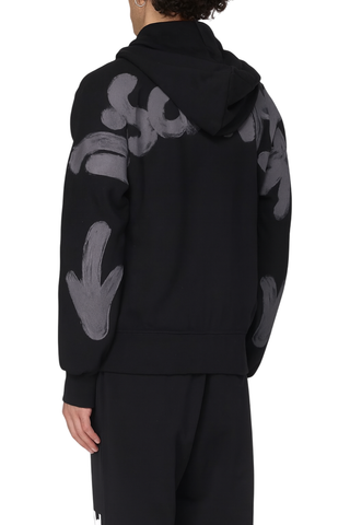 Disclaimer felpa uomo con zip e cappuccio nero 55106 NERO-ST.BIANCA DISCLAIMER