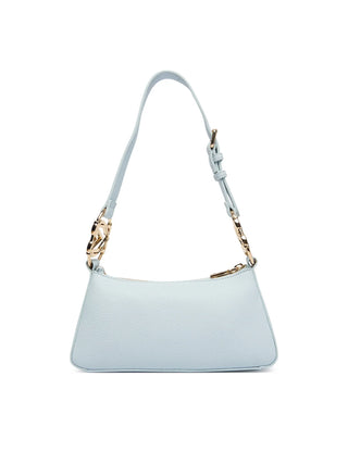 Love Moschino borsa a spalla in ecopelle martellata celeste