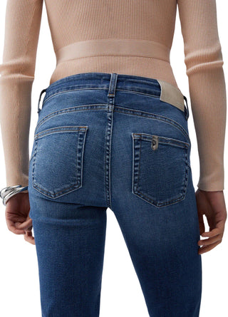 Liu Jo jeans Monroe slim con risvolto gioiello lavaggio blu