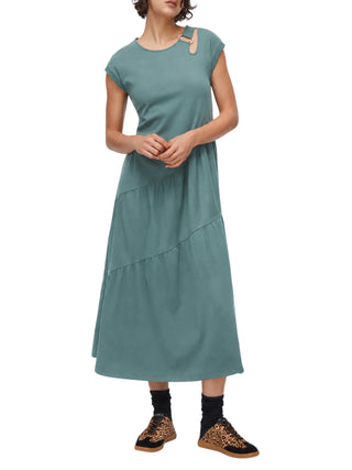 Liu Jo abito lungo in jersey con cut out verde salvia