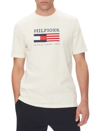 Tommy Hilfiger T-shirt manica corta con logo beige chiaro MW0MW39843 Z00 Tommy Hilfiger 