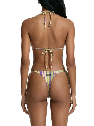 Me Fui bikini triangolo e perizoma in fantasia verde viola