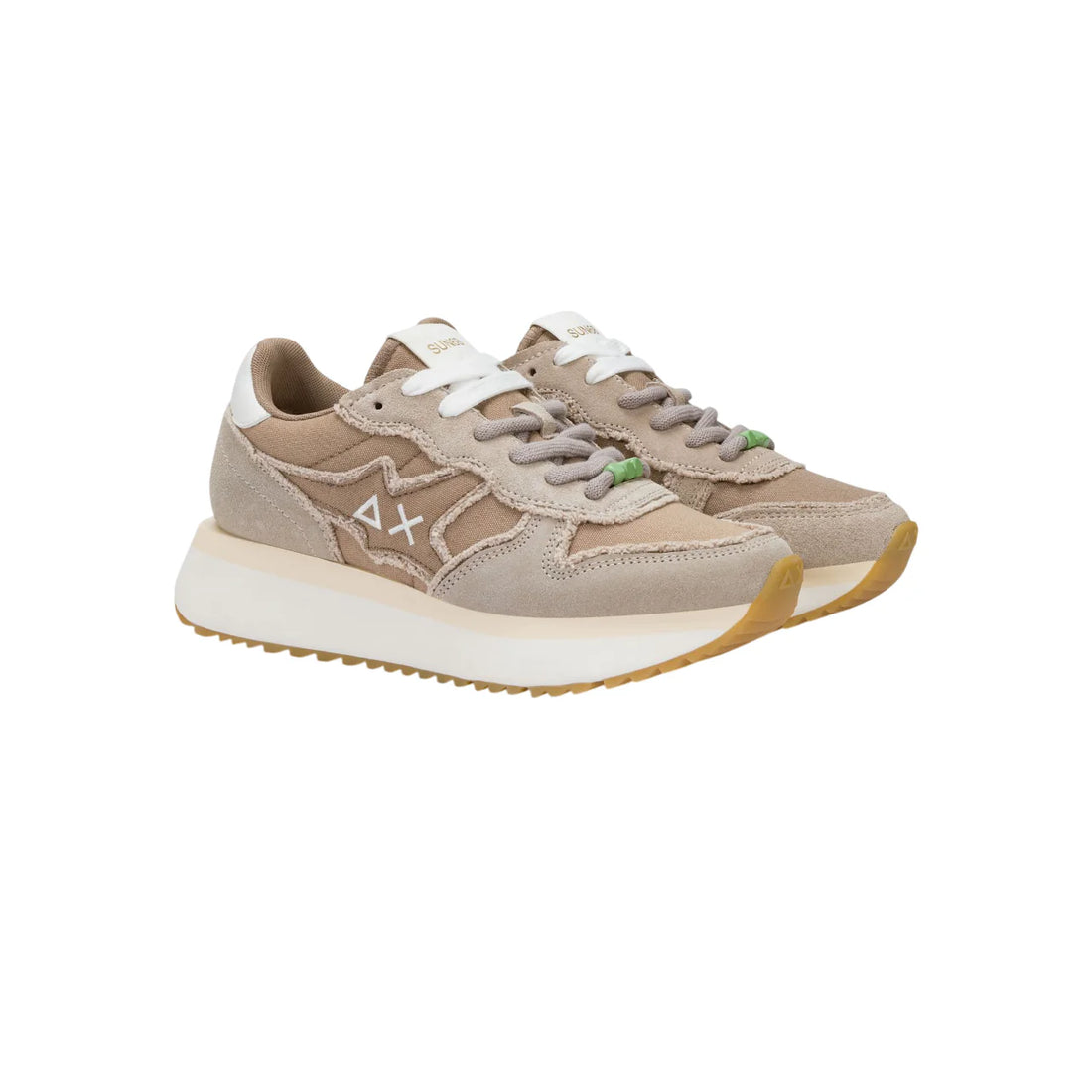 Sun68 sneakers Big Stargirl in suede e tessuto tortora