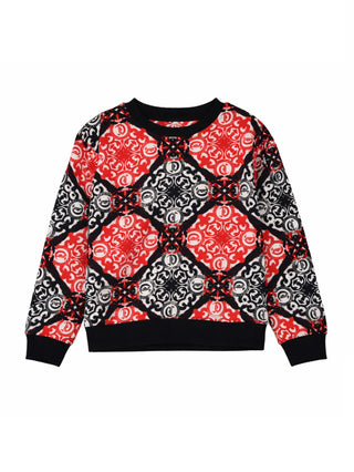 Just Cavalli felpa neonato Chilla in fantasia logata rosso nero