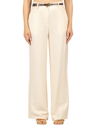 Haveone pantaloni gamba larga donna con cintura beige chiaro PIA-Q532 BEIGE HAVEONE 