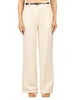 Haveone pantaloni gamba larga donna con cintura beige chiaro
