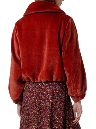 Surkana pelliccia ecologica con zip color mattone 555LAPE422 21 SURKANA