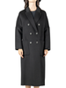 Vicolo cappotto lungo doppiopetto misto lana nero