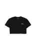 County of Milan T-shirt crop bambina con logo strass nero