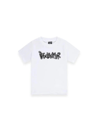 Disclaimer T-shirt bambino in jersey con logo bianco