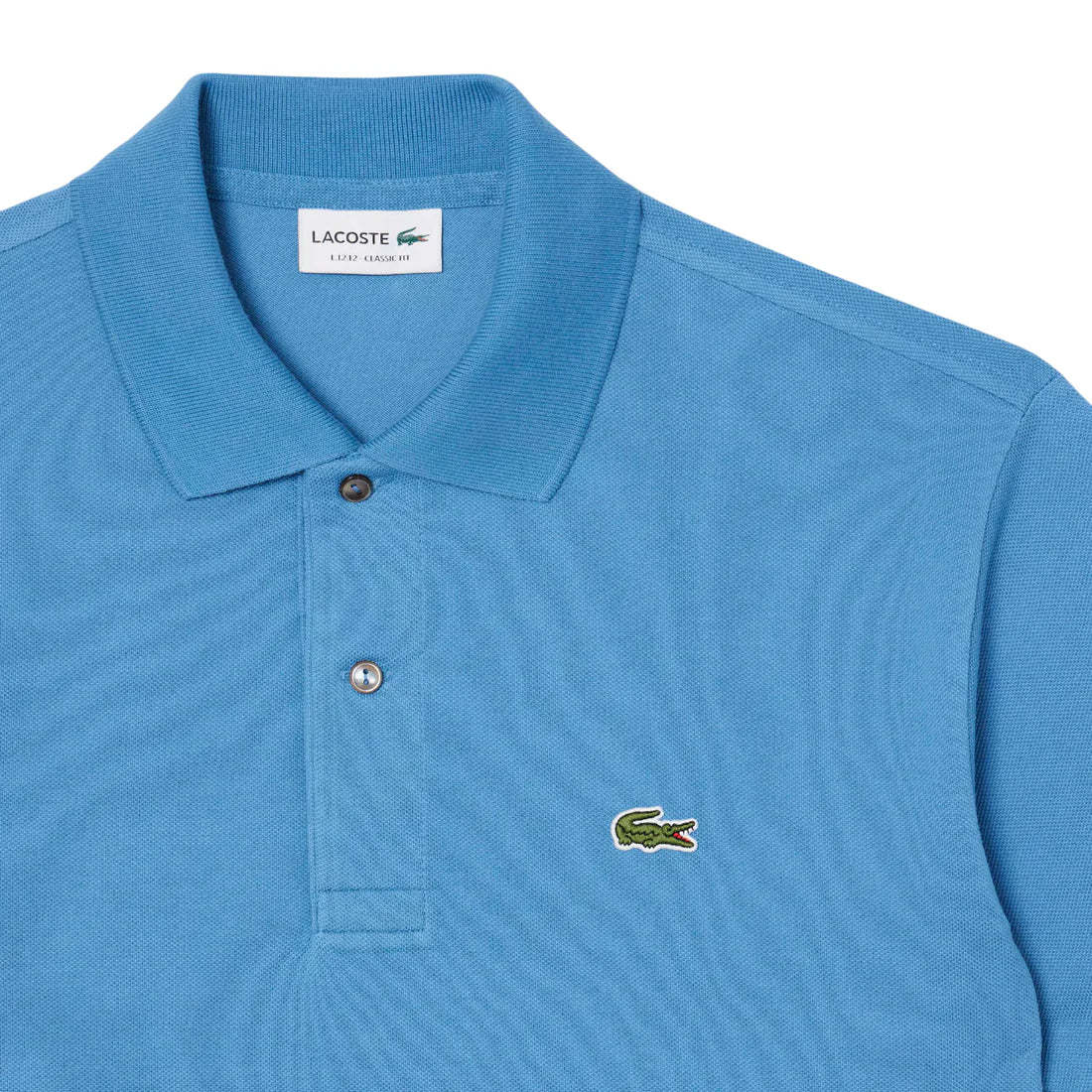 Lacoste polo manica corta 12.12 in piquè blu avio