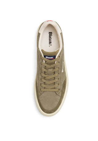 Blauer sneakers uomo Kyoto in pelle e suede verde militare