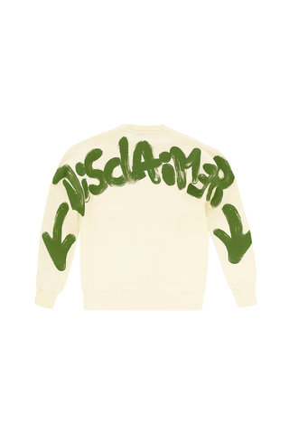 Disclaimer felpa uomo con logo panna 55104 LATTE-ST.V.MILITARE DISCLAIMER