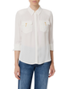 Elisabetta Franchi camicia in georgette con tasche avorio