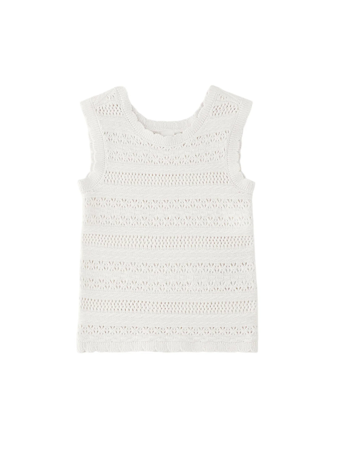 iDo top smanicato crochet bambina bianco