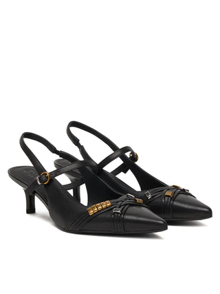 Pinko decollete slingback Gloria in pelle nero