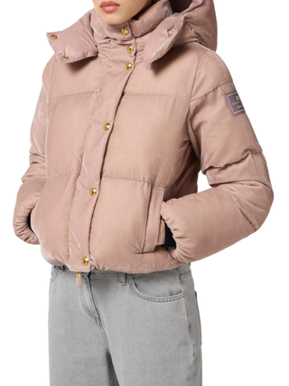 Elisabetta Franchi giubbino imbottito crop in velluto rosa PI82D56E2 EA6 ELISABETTA FRANCHI 