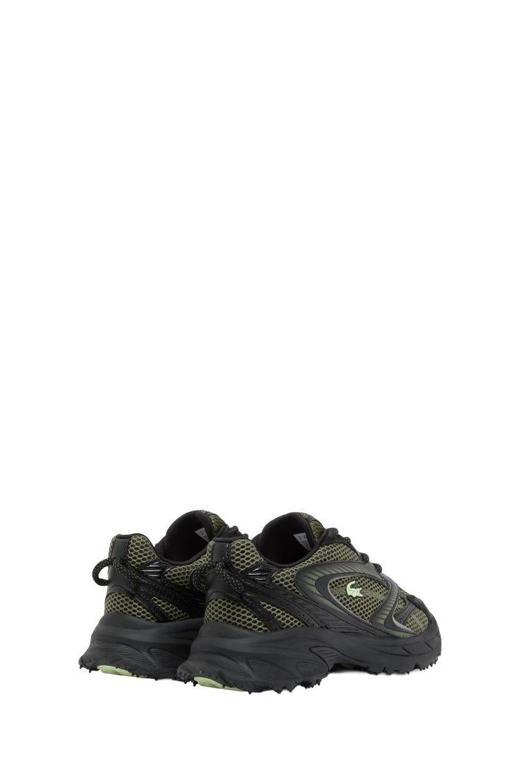 Lacoste sneakers uomo in mesh e pelle nero verde